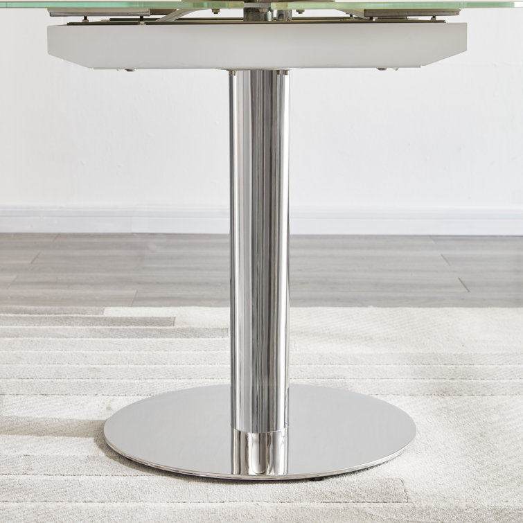 Small extendable glass dining table hot sale